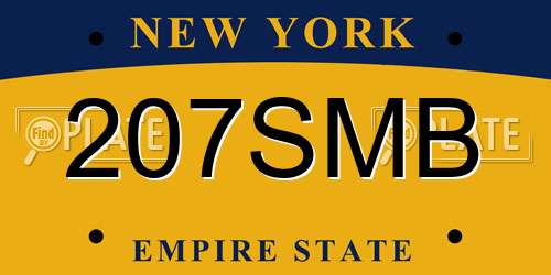 207SMB New York License Plate