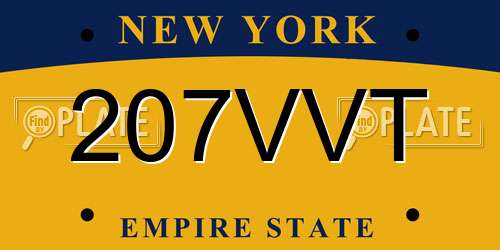 207VVT New York License Plate