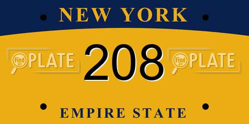 208 New York License Plate