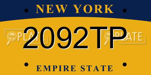 2092TP New York License Plate