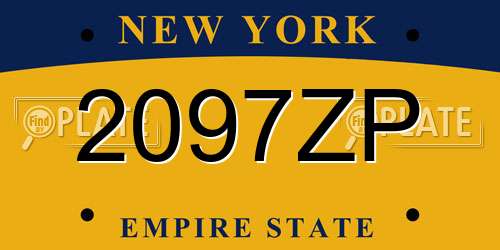 2097ZP New York License Plate