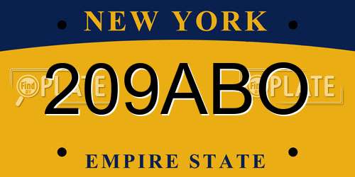 209ABO New York License Plate