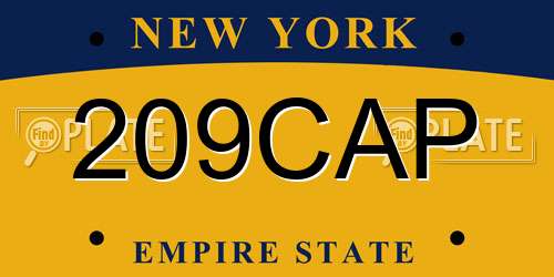 209CAP New York License Plate
