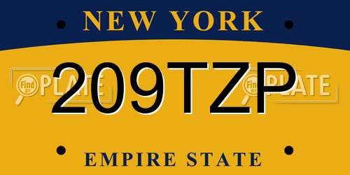 209TZP New York License Plate