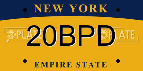20BPD New York License Plate