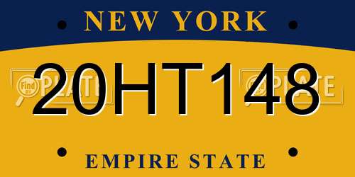 20HT148 New York License Plate