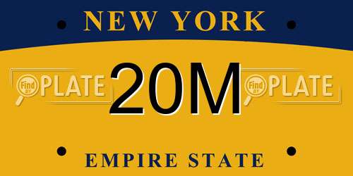20M New York License Plate