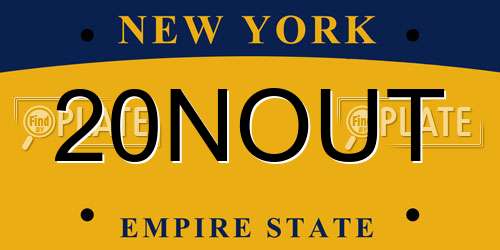 20NOUT New York License Plate