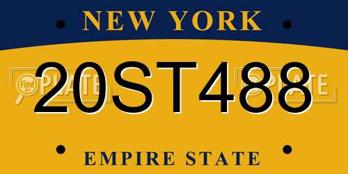20ST488 New York License Plate