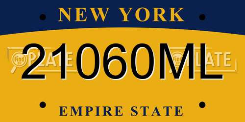 21060ML New York License Plate