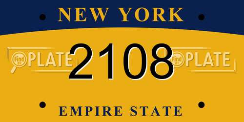 2108 New York License Plate