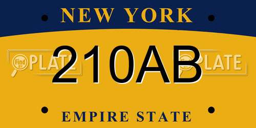 210AB New York License Plate