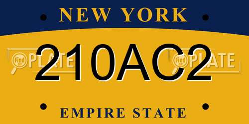 210AC2 New York License Plate