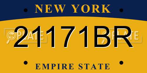 21171BR New York License Plate