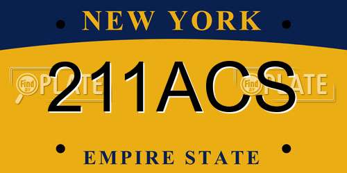 211ACS New York License Plate