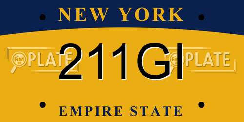 211GI New York License Plate