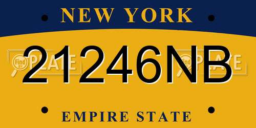 21246NB New York License Plate