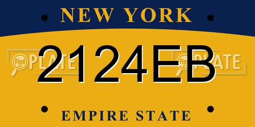 2124EB New York License Plate