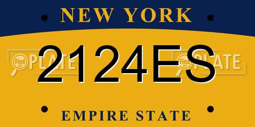 2124ES New York License Plate