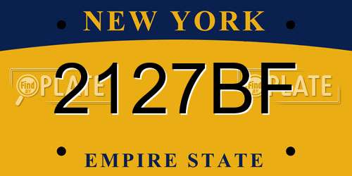 2127BF New York License Plate
