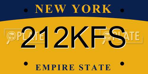 212KFS New York License Plate