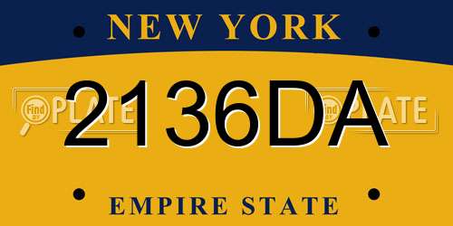 2136DA New York License Plate