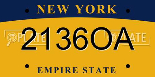 2136OA New York License Plate