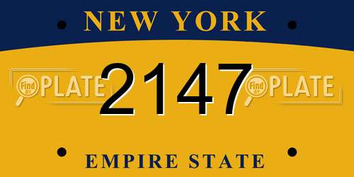 2147 New York License Plate