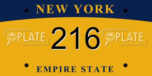 216 New York License Plate