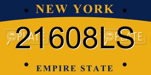 21608LS New York License Plate