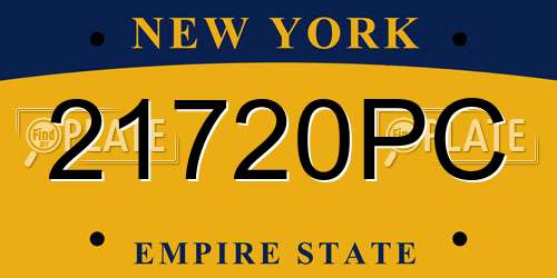 21720PC New York License Plate
