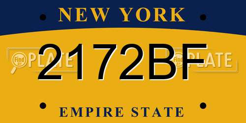 2172BF New York License Plate