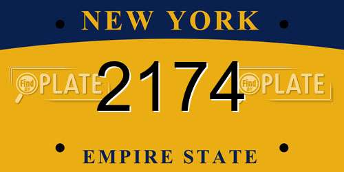 2174 New York License Plate