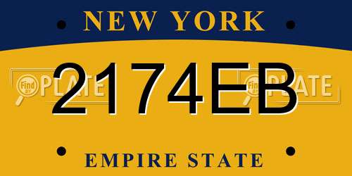 2174EB New York License Plate