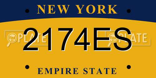 2174ES New York License Plate