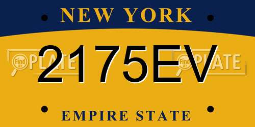 2175EV New York License Plate