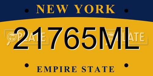 21765ML New York License Plate