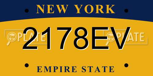 2178EV New York License Plate