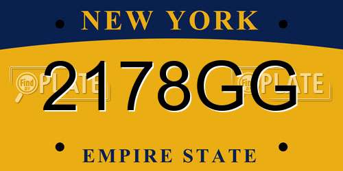 2178GG New York License Plate
