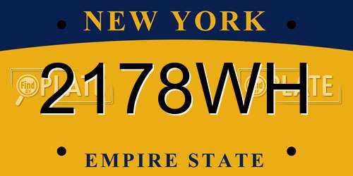 2178WH New York License Plate