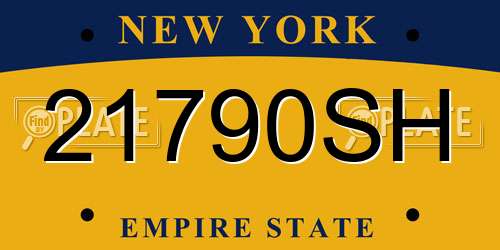 21790SH New York License Plate