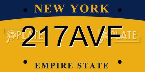 217AVF New York License Plate