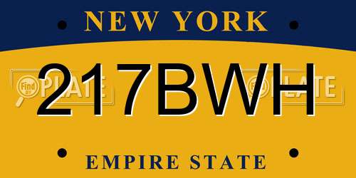 217BWH New York License Plate