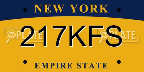 217KFS New York License Plate