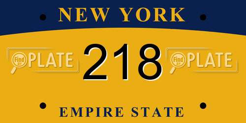 218 New York License Plate