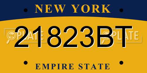 21823BT New York License Plate