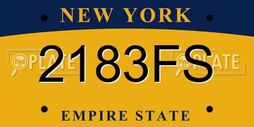 2183FS New York License Plate