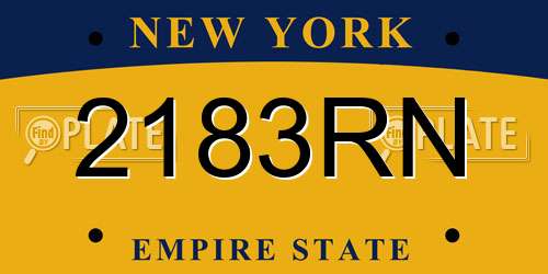 2183RN New York License Plate