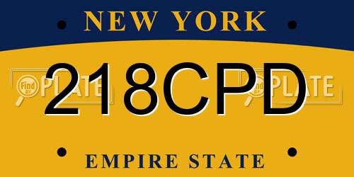 218CPD New York License Plate