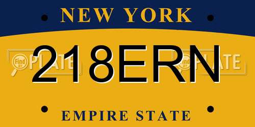 218ERN New York License Plate